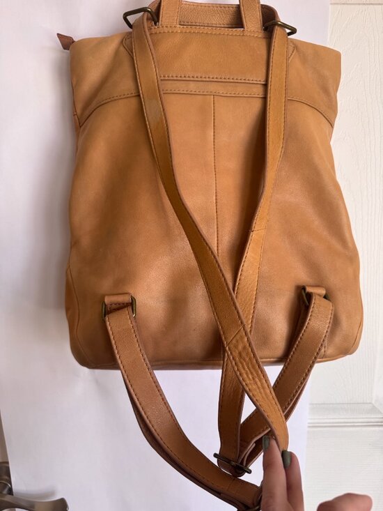 Tan Leather Backpack with Tablet Sleeve Aspen main image 2